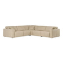 Nizza - Modern Oyster Leather Sectional Sofa + Recliners