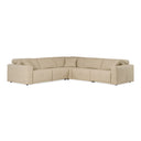Nizza - Modern Oyster Leather Sectional Sofa + Recliners