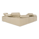 Nizza - Modern Oyster Leather Sectional Sofa + Recliners