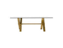 Dandy - Modern Golden & 15mm Glass Dining Table