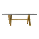Dandy - Modern Golden & 15mm Glass Dining Table
