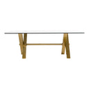 Dandy - Modern Golden & 15mm Glass Dining Table