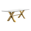 Dandy - Modern Golden & 15mm Glass Dining Table