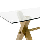 Dandy - Modern Golden & 15mm Glass Dining Table