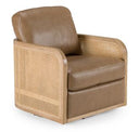 Danson - Modern Tan Leather + Wicker Sofa