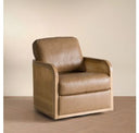 Danson - Modern Tan Leather + Wicker Sofa
