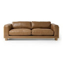 Danson - Modern Tan Leather + Wicker Swivel Accent Chair