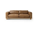Danson - Modern Tan Leather + Wicker Sofa