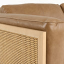 Danson - Modern Tan Leather + Wicker Sofa