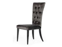 Keisha - Modern Black Velvet and Gold Dining Chair Set of 2