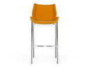 Dave - Modern Orange Leatherette Bar Stool (Set of 2)
