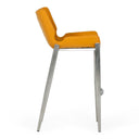 Dave - Modern Orange Leatherette Bar Stool (Set of 2)