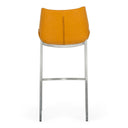Dave - Modern Orange Leatherette Bar Stool (Set of 2)