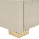 Daystar + Roma - Modern Beige Velvet + Travertine + Gold Bedroom Set