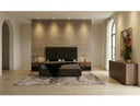 Daystar + Roma - Modern Dark Brown Velvet + Walnut 4-Piece Bedroom Set