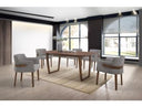 Mason Modern Round Glass & Walnut Dining Table