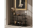 Deakin - Black Stainless Steel and Black Glass Wine Rack