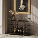 Deakin - Black Stainless Steel and Black Glass Wine Rack