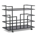 Deakin - Black Stainless Steel and Black Glass Wine Rack