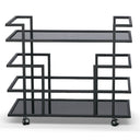 Deakin - Black Stainless Steel and Black Glass Wine Rack
