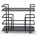 Deakin - Black Stainless Steel and Black Glass Wine Rack