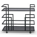 Deakin - Black Stainless Steel and Black Glass Wine Rack