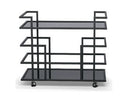 Deakin - Black Stainless Steel and Black Glass Wine Rack