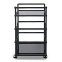 Deakin - Black Stainless Steel and Black Glass Wine Rack