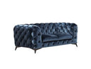 Delilah Modern Blue Fabric Loveseat
