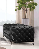 Delilah - Modern Black Fabric Loveseat