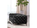 Delilah - Modern Black Fabric Loveseat