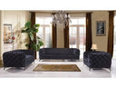 Delilah - Modern Black Fabric Loveseat