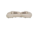 Delvan - Contemporary Beige Fabric Right Facing Chaise Sectional Sofa