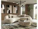 Delvan - Contemporary Beige Fabric Right Facing Chaise Sectional Sofa