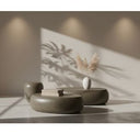 Denny - Modern Grey Concrete Oval Coffee Table