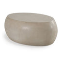 Denny - Modern Beige Fiberform Oval Coffee Table