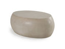 Denny - Modern Beige Concrete Oval Coffee Table