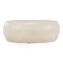 Denny - Modern Beige Fiberform Oval Coffee Table