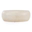 Denny - Modern Beige Fiberform Oval Coffee Table