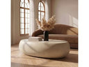 Denny - Modern Beige Fiberform Large Oval Coffee Table