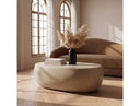 Denny - Modern Beige Fiberform Oval Coffee Table