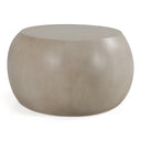 Denny - Modern Beige Concrete Oval Coffee Table