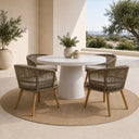 Desoto - Modern White Concrete Round Dining Table