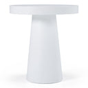 Desoto - Modern White Concrete Round End Table