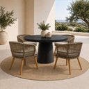 Desoto - Modern Black Concrete Round Dining Table