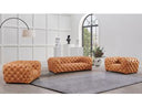 Dexter - Transitional Camel Full Italian Leather Lounge Chair