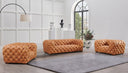 Dexter - Transitional Camel Full Italian Leather Lounge Chair
