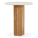 Dillinger - Modern White Marble + Mango Wood End Table