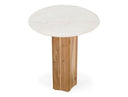Dillinger - Modern White Marble + Mango Wood End Table