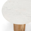 Dillinger - Modern White Marble + Mango Wood End Table